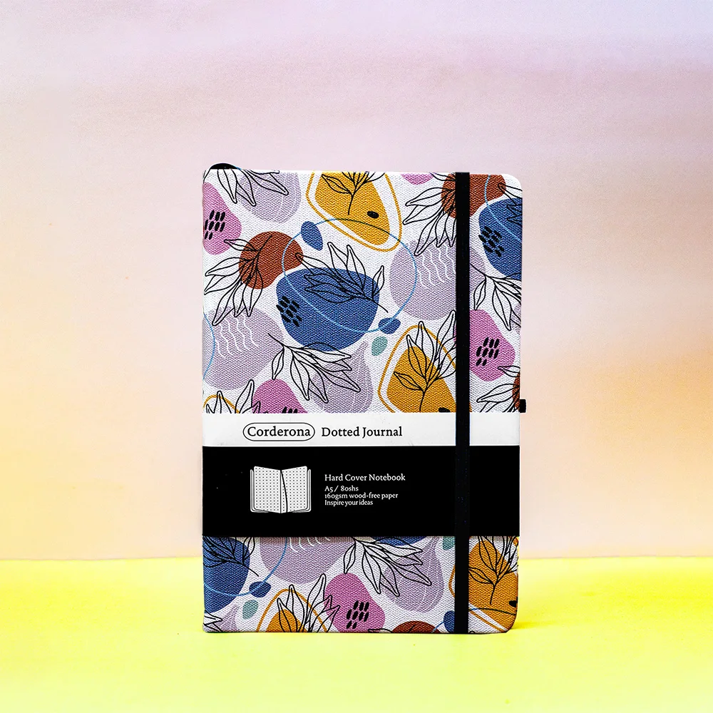 

A5 notebook Simple flower bullet Dotted Journal small fresh diary delicate portable strap hard-sided storage dot-matrix Notebook
