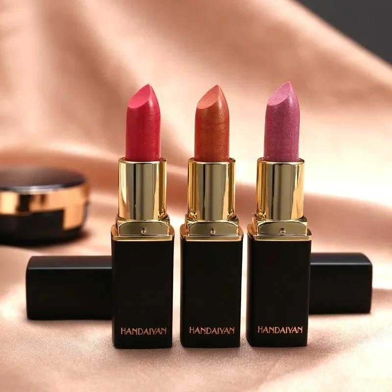 Pintalabios con purpurina desnuda, 9 colores, resistente al agua, lápiz labial mate de sirena, de larga duración, Sexy, terciopelo rojo, brillo