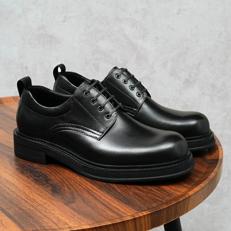 

Men's Genuine Leather Vintage High Quality Shoes Luxury Classic Formal Dress Elegant Gentleman Italian Black Natural Cowhide