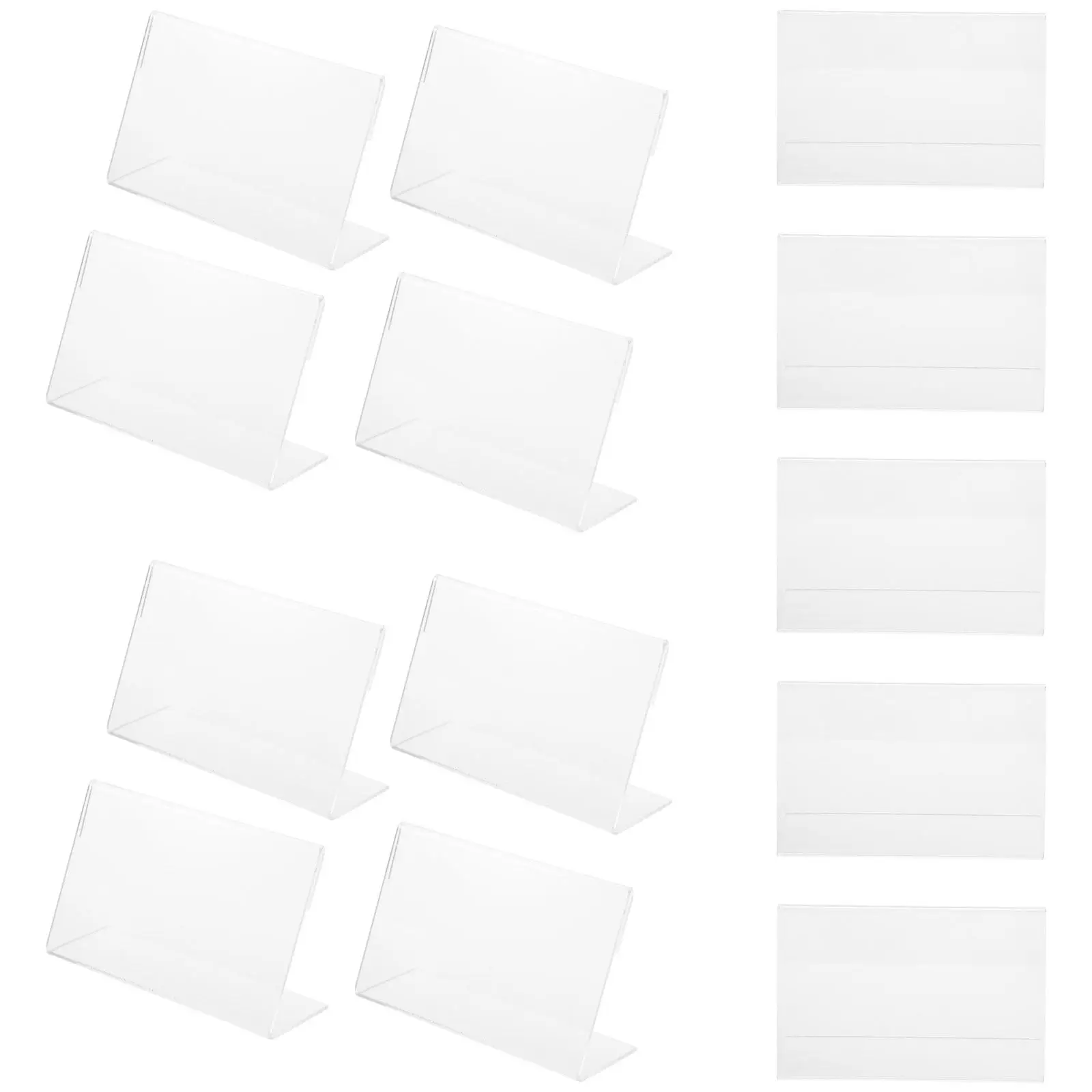 20 pcs Holder Card Display Office Halloween Christmas New Year Acrylic Price Label Holder Clear Price Stand Desk