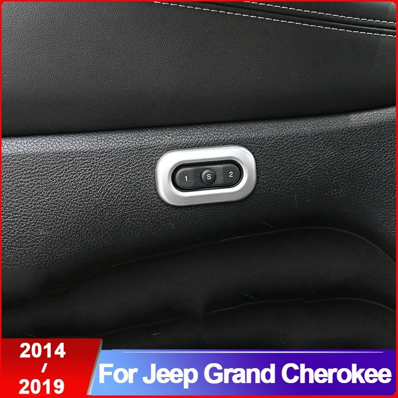 Хромированные накладки ABS для кнопок памяти сидений Jeep Grand Cherokee 2014-2019, аксессуары для стайлинга автомобиля, 1 шт.