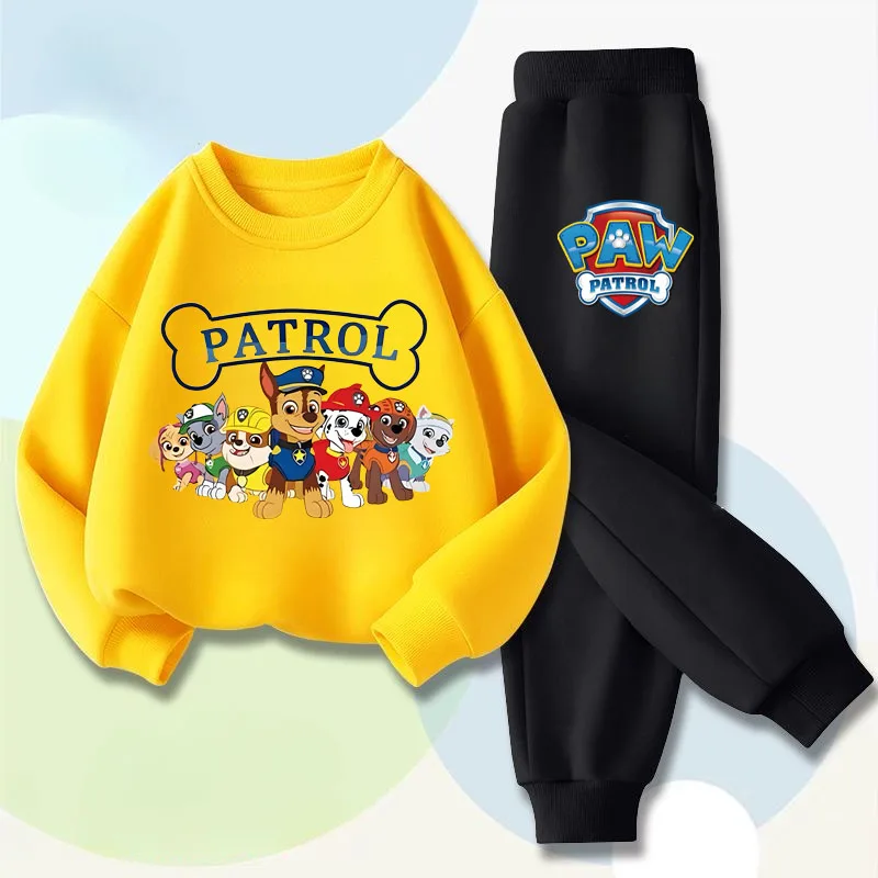 PAW Patrol jongens trui met lange mouwen, lange broek, tweedelige set, lente nieuwe kinderhoodies, casual sweatsuit voor kinderen