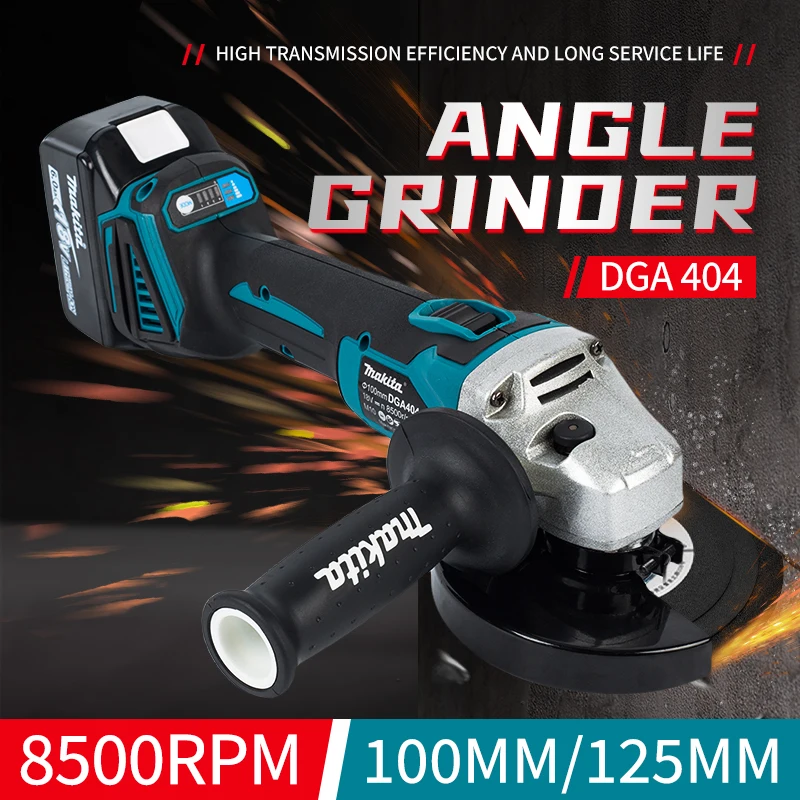 Makita angle grinder GDA404 multifunctional charging cutter 18V lithium battery 6.0AH brushless grinder