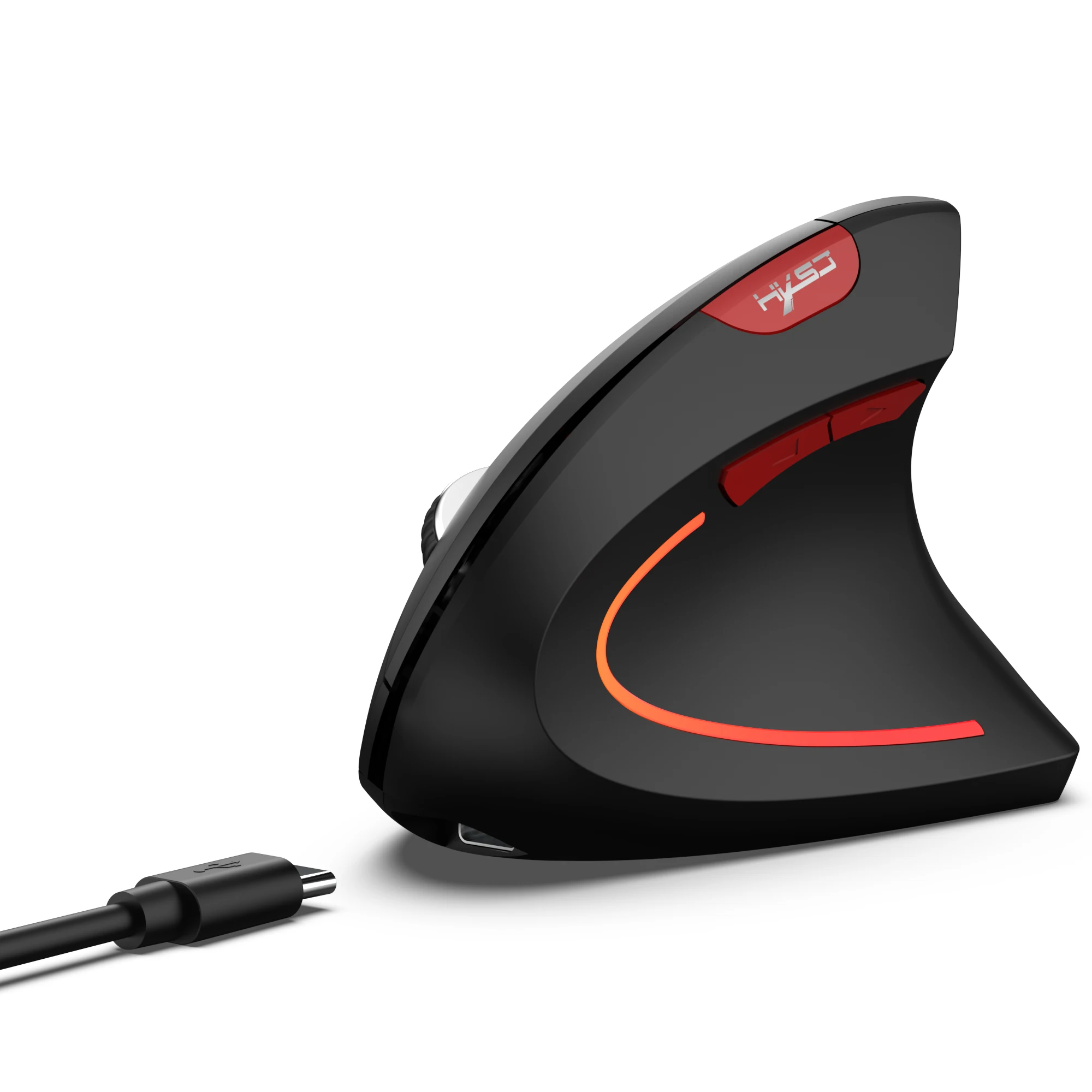 

T22 Wireless bluetooth 5.1 Vertical Mouse Dual Mode Ergonomics 2.4G Wireless RGB Lighting Silent Click 800-2400DPI Gaming Type-C