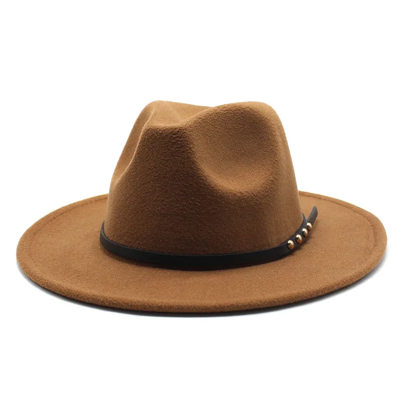 AliExpress-Chapéu Fedora De Borda Plana De Lã, De Borda Largo, Chapéu Reto, Novo, Outono e Inverno, LMN 010