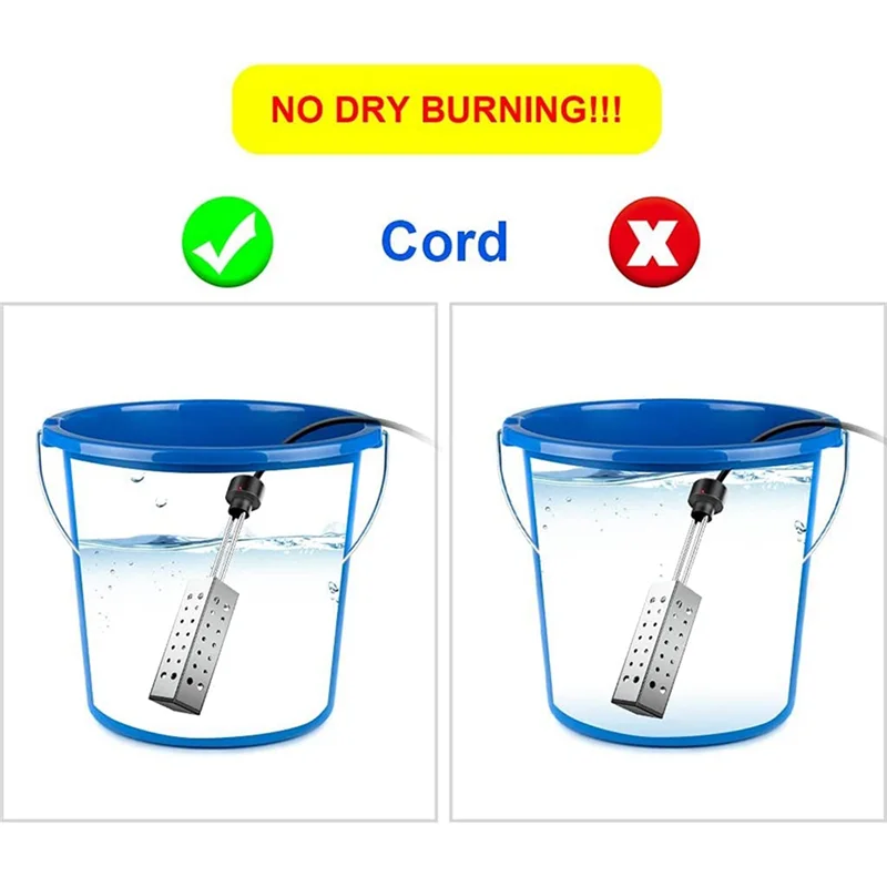 HOT 2500W Immersion Heater, Pool Heater Automatic Timer, Safe Pool Heating Immersion Heater,Perfect for Home EU Plug