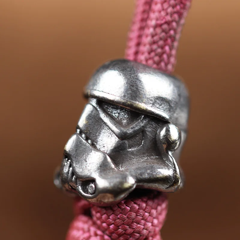 Soldier Helmet Knife Beads Brass EDC Outdoor Tools DIY Paracord Accessories Keychains Keychain Lanyard Pendants Punk Charms Gift