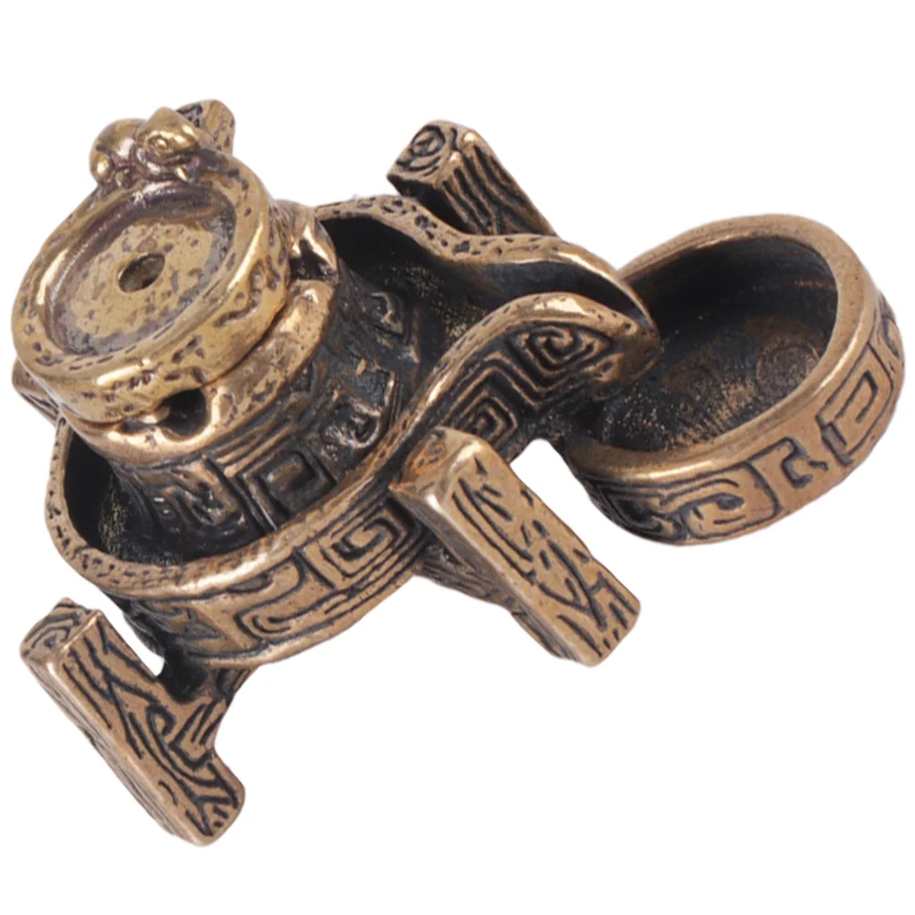 

Copper Backflow Incense Burner Stone Mill naments Desk Waterfall Aromatherapy Home Decor Censer Practical Safe