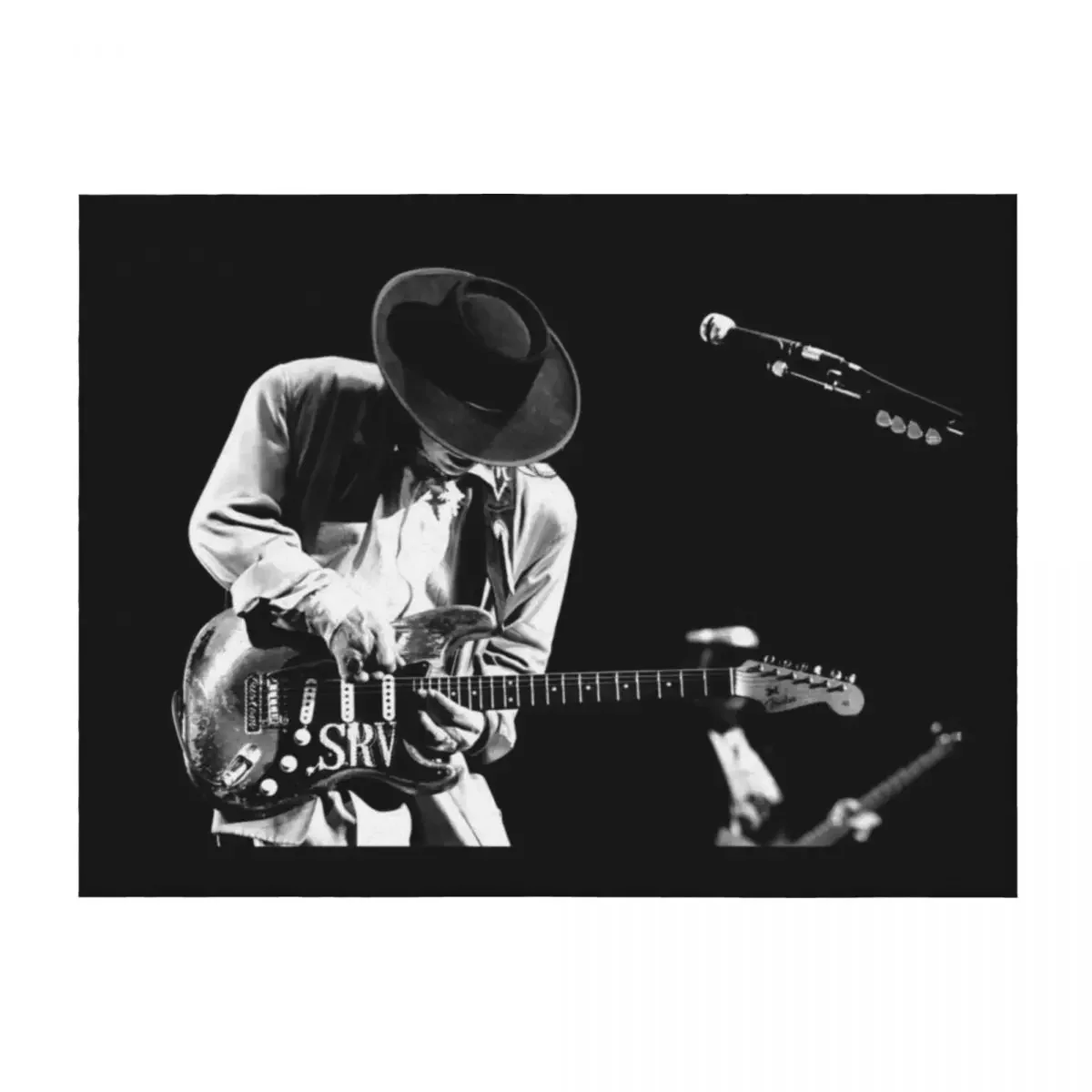 

Stevie Ray Vaughan On Stage Performs Throw Blanket Flannels Hair Soft Plaid Summer Blankets