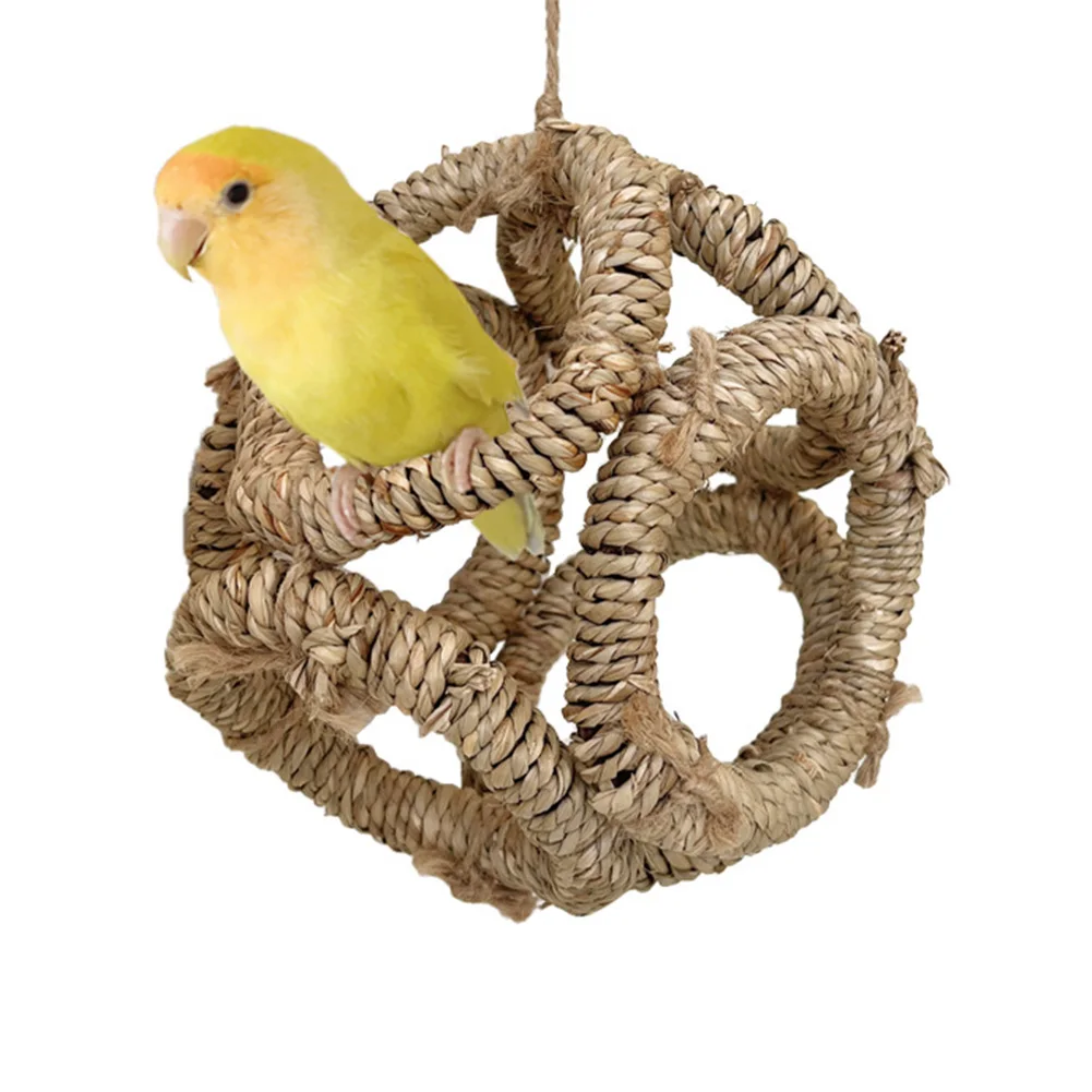 Bird Parrot Swing Toys Hammocks Rings Toy Anti Gnawing Non-slip Standing Hanging Perch Cage Accessories For Budgerigar Cockatiel