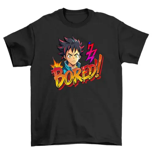 Bored Anime Boy Unisex T-Shirt - Cute & Comfy Tee for Otaku! Perfect for lazy da