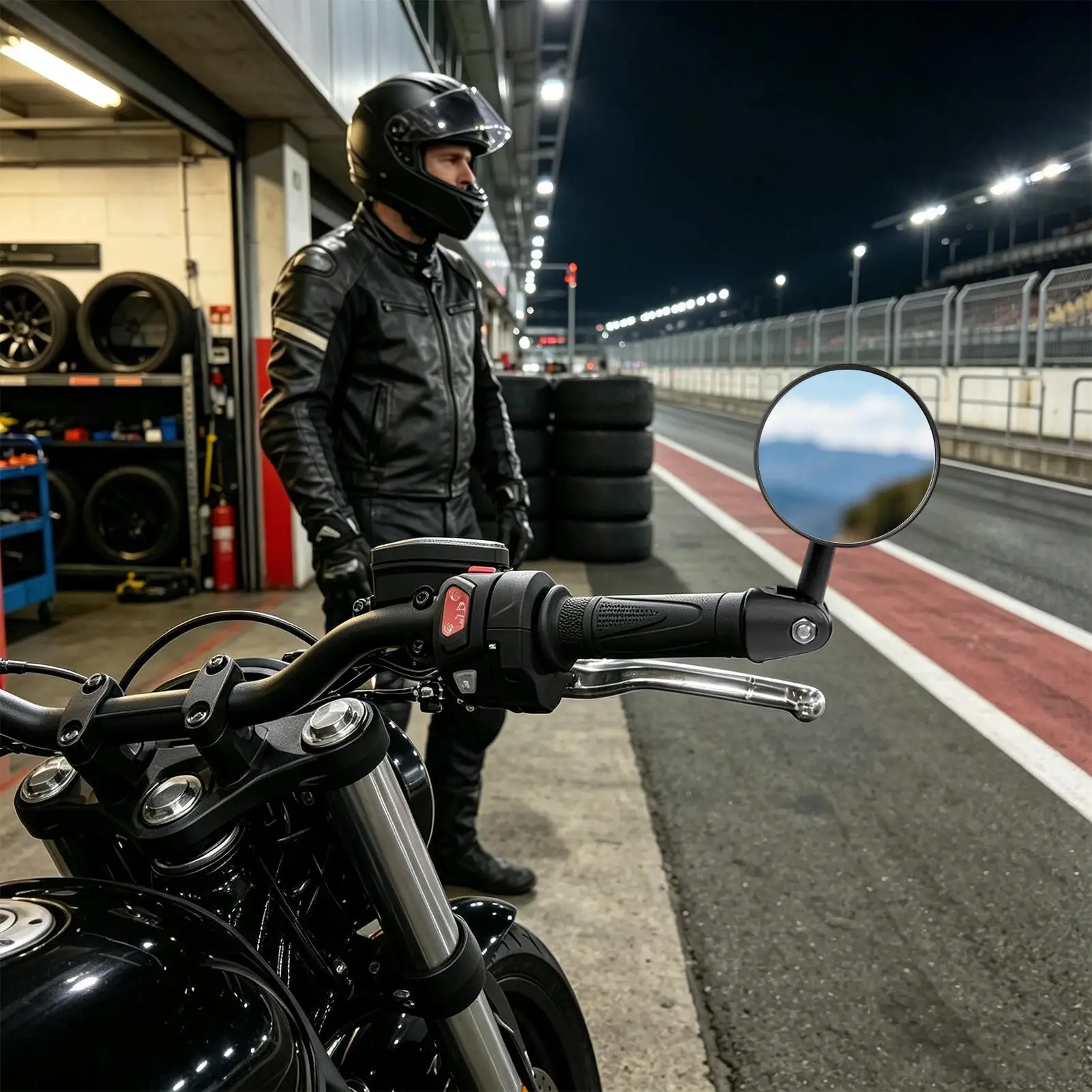 Motorcycle Side Mirrors 1 Pair Aluminum Alloy Side Round Mount Universal Motorcycle Mirrors For Daily Commuting Transportation
