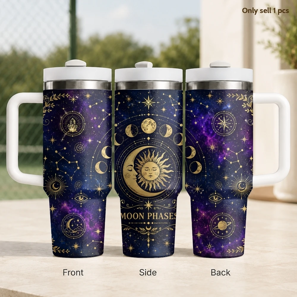 Esoteric Tarot Oracle Sun Moon Constellation Vacuum Flasks 40oz Stainless Steel Insulated Tumbler Straw Leakproof Travel Mug