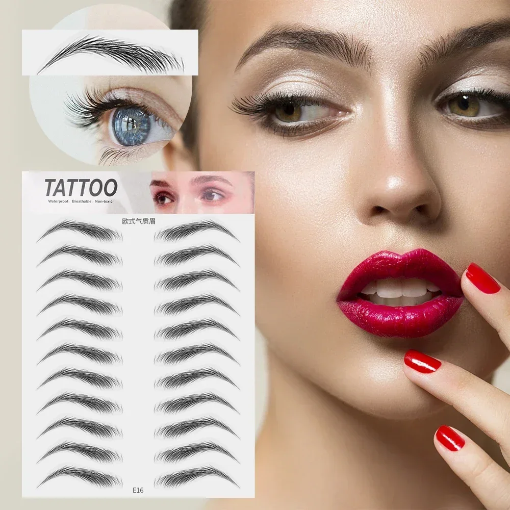 Pegatinas de tatuaje para cejas Nutural, pegatinas de transferencia de agua para cejas, resistentes al agua, fáciles de usar, potenciador de cejas, maquillaje