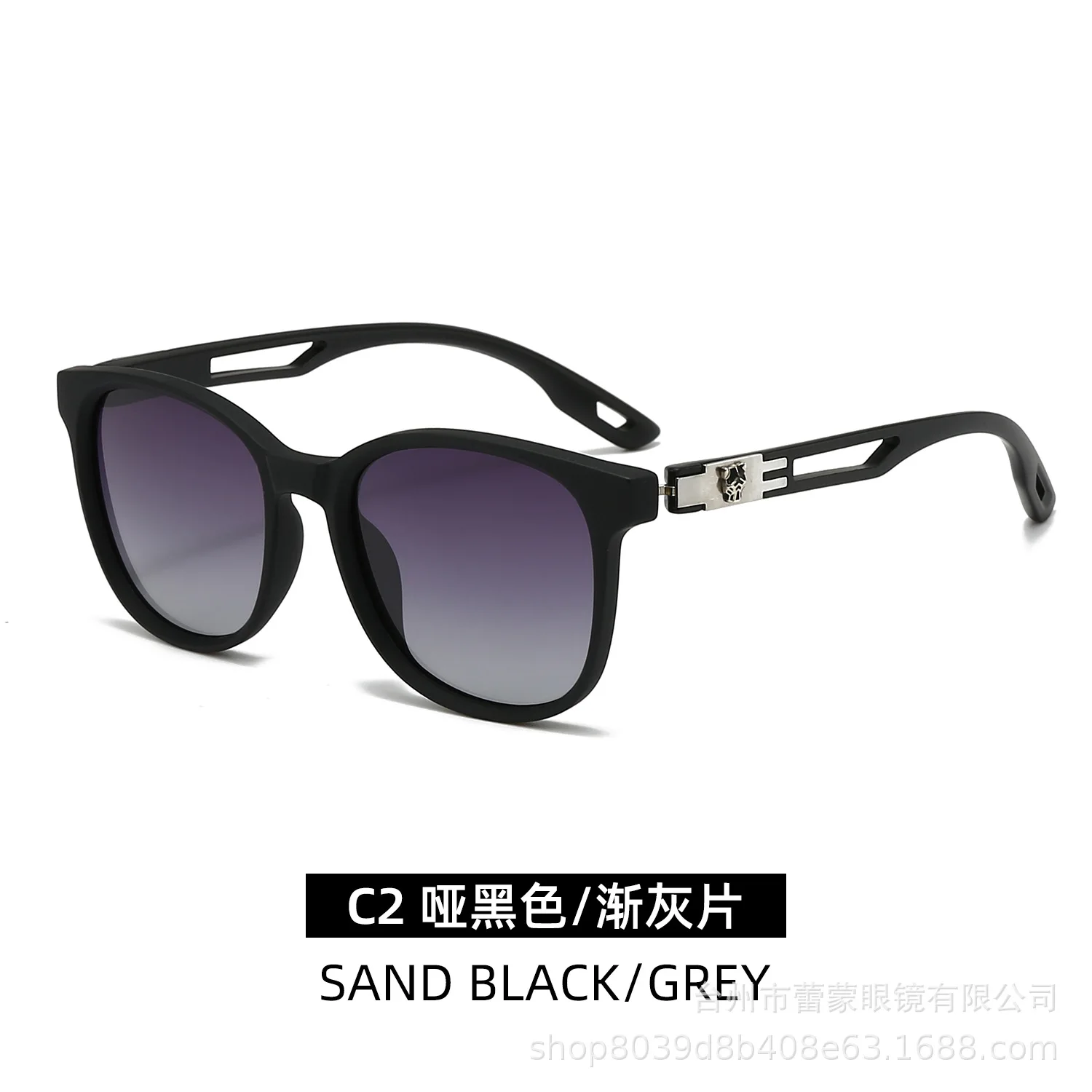 Designer HD Polarized Square Sunglasses Hollow Spring Temple Unisex UV Protection Cross Border Fashion High Quality Eyewear