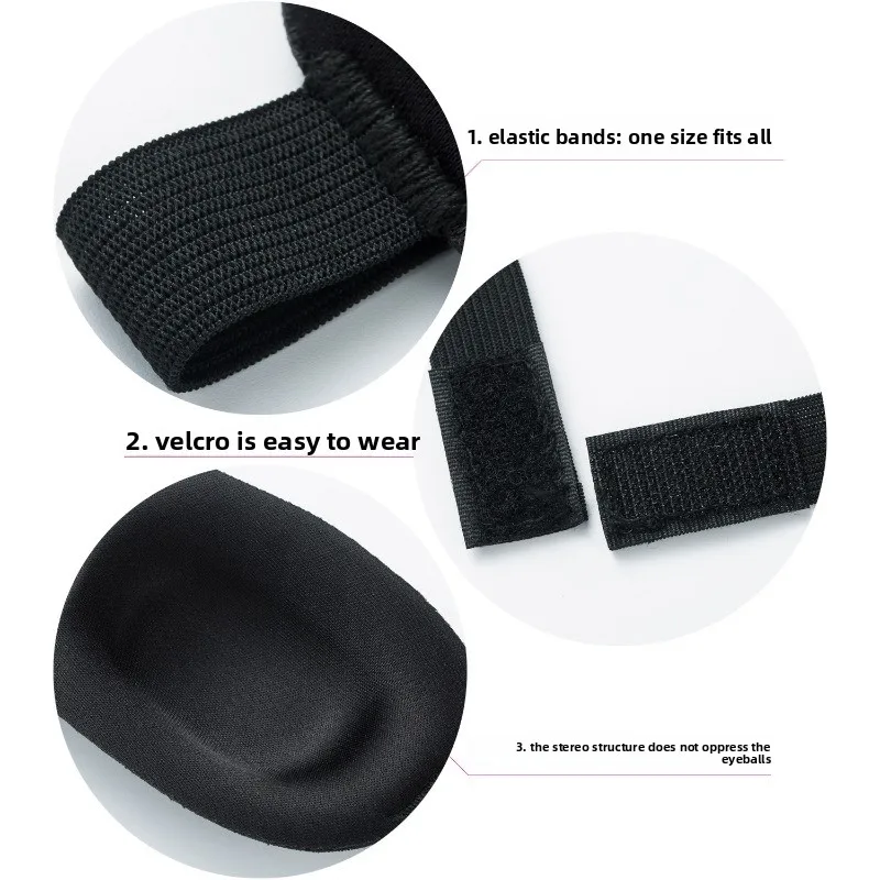 Masque de sommeil Contour 3D pour hommes et femmes, bandeau de voyage respirant en mousse à mémoire de forme sans pression avec sangle réglable bloquant la lumière