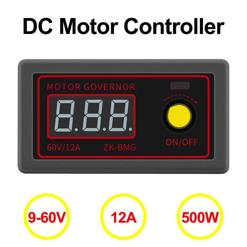 

9-60V 12A 500W DC Motor Controller 5V 12V 24V PWM Motor Speed Controller DC Motor Governor Digital Adjustable Speed Encoder