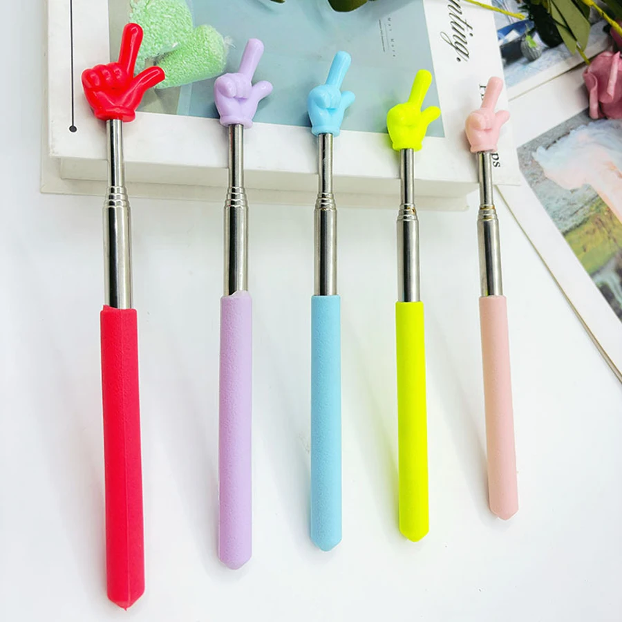 1 قطعة مؤشر المعلم قابل للسحب تصميم الاصبع الفولاذ المقاوم للصدأ تلسكوبي مدرسة التدريس مؤشر عصا لوازم المعلم فئة