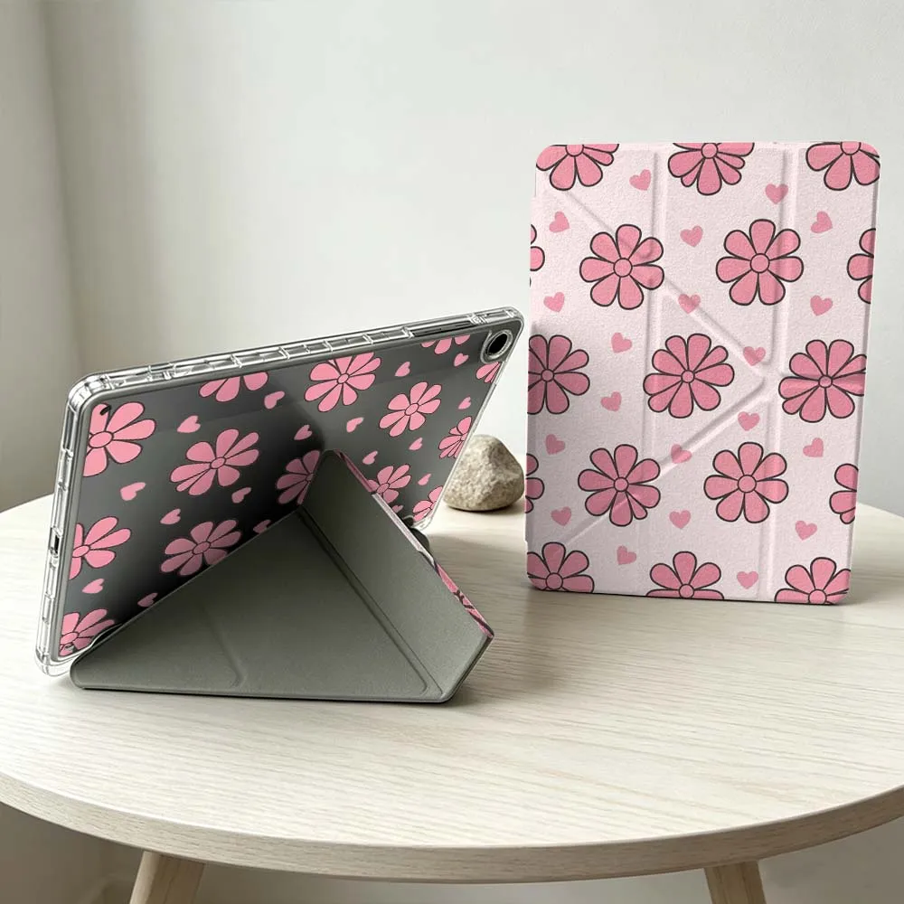 

Heart Flower Pattern Soft For Samsung Galaxy Tab S10 S9 S8 S7 S6 A11 A10 A9 FE Plus Lite Foldable 3Y Tablet Case