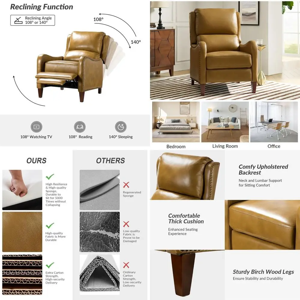 

2-Piece Recliner Chair Set with Adjustable Backrest and Footrest, Comfortable Upholstered Sofa for Home Theater, Bedroom, or Liv