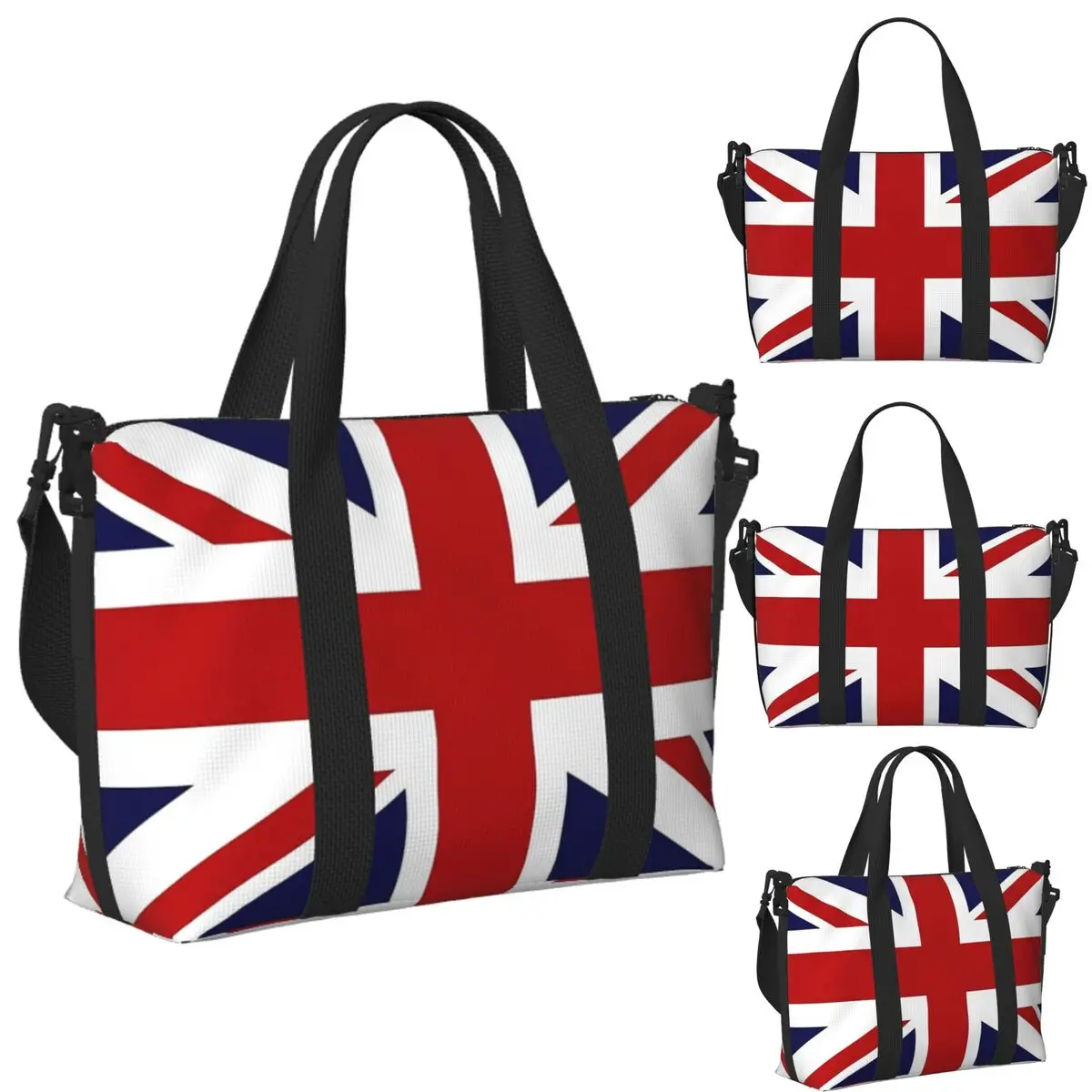 

Изготовленная на заказ пляжная дорожная сумка с флагом Юнион Джека, большая вместительная сумка для спортзала, спортивная женская дорожная сумка для покупок