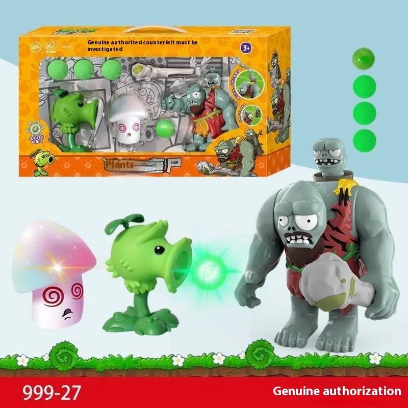 New Plants vs Zombies Jurassic Primitive Zombies Luminous Charm Mushroom Primitive Pea Launch Gift Box