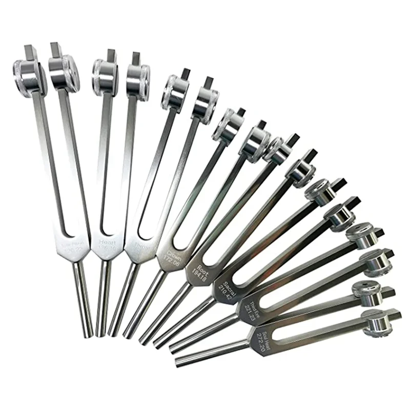 

B17B 8 Pieces Chakra Tuning Fork Set Tuning Fork Silver Chakra Tuning Fork For Healing, For Meditation