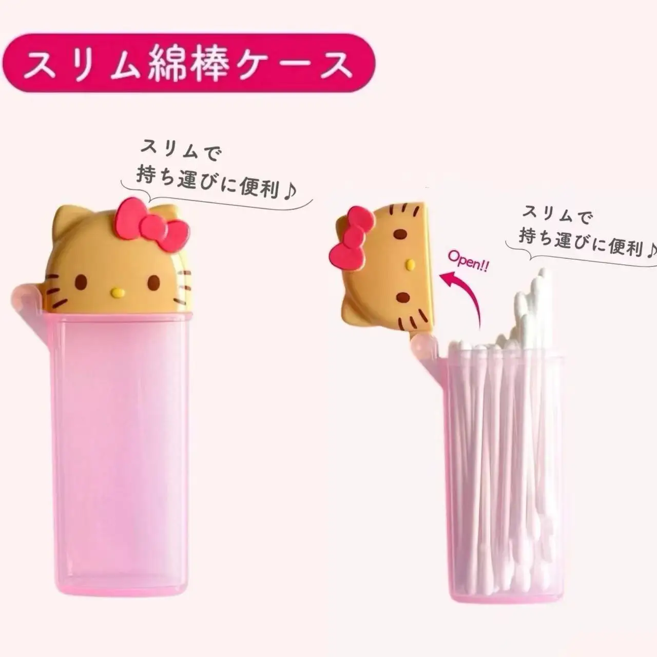 

New Kawaii Sanrio Storage Box HelloKitty Anime Cartoon Cute Beauty Cotton Swab Toothpick Storage Box Travel Portable Girls Gifts