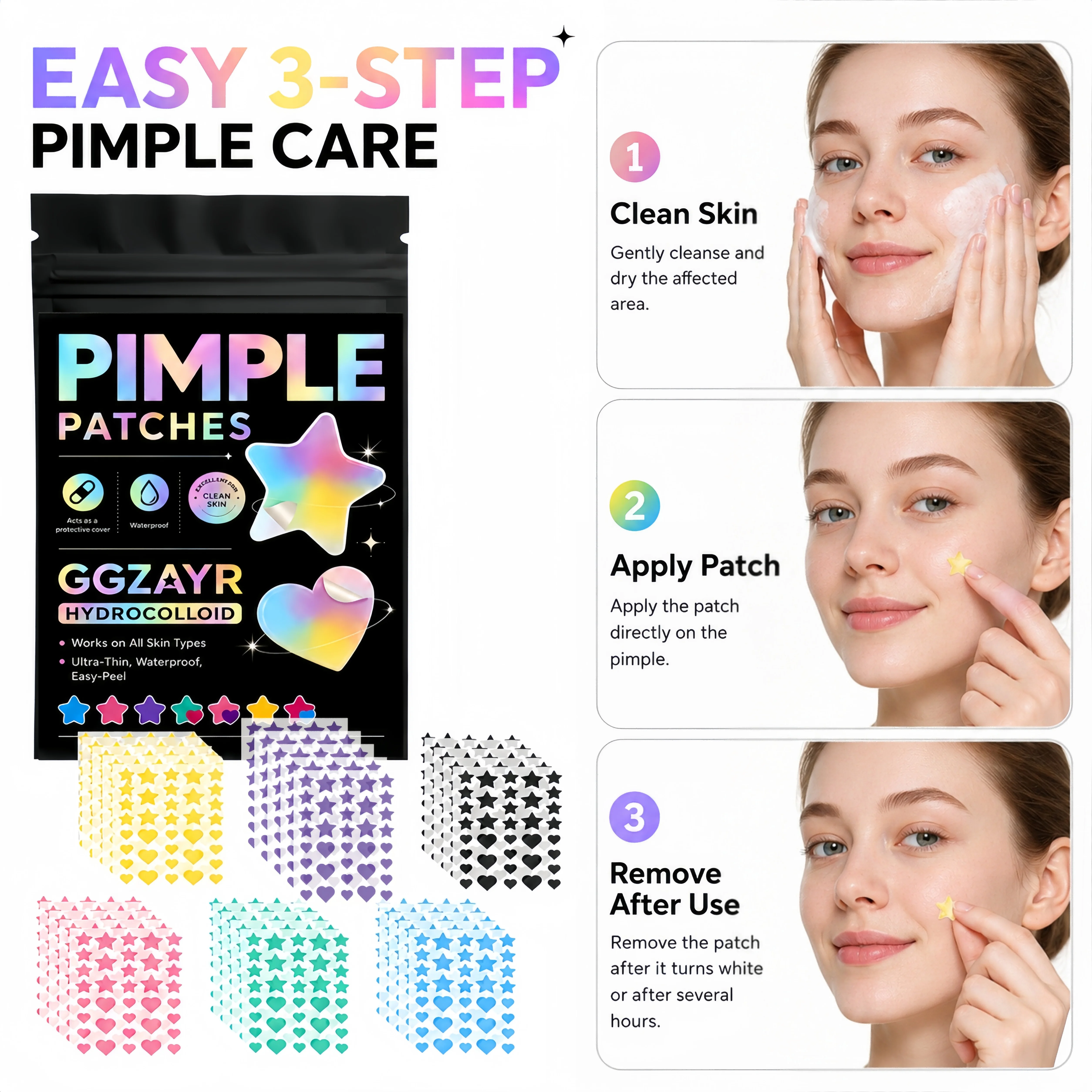 216/648/1080PCS Adesivos Color - Skincare The Originote avaliação e preço