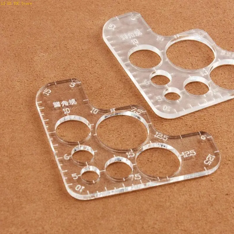 W3JE Versatile Acrylic Leathercraft Template for Cutting Perfect Rounded Corners