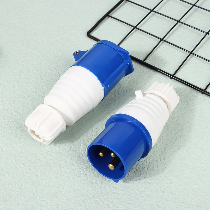 Plugues industriais impermeáveis, macho e conector fêmea, soquete, caravana, Motorhome, reboque, caminhão, iate, 220V, 16A, 3 Pin, IP44 2P