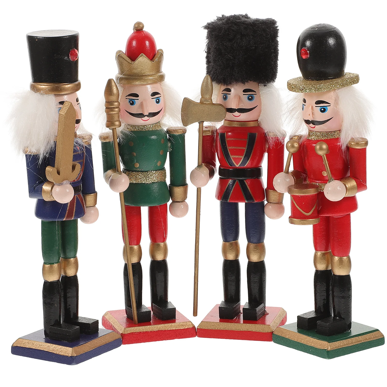 

4 Pcs Nutcracker Soldier Decor Home Hotel Coffee Shop Desktop Christmas Nutcracker Decor Xmas Craft Gift Traditional nament