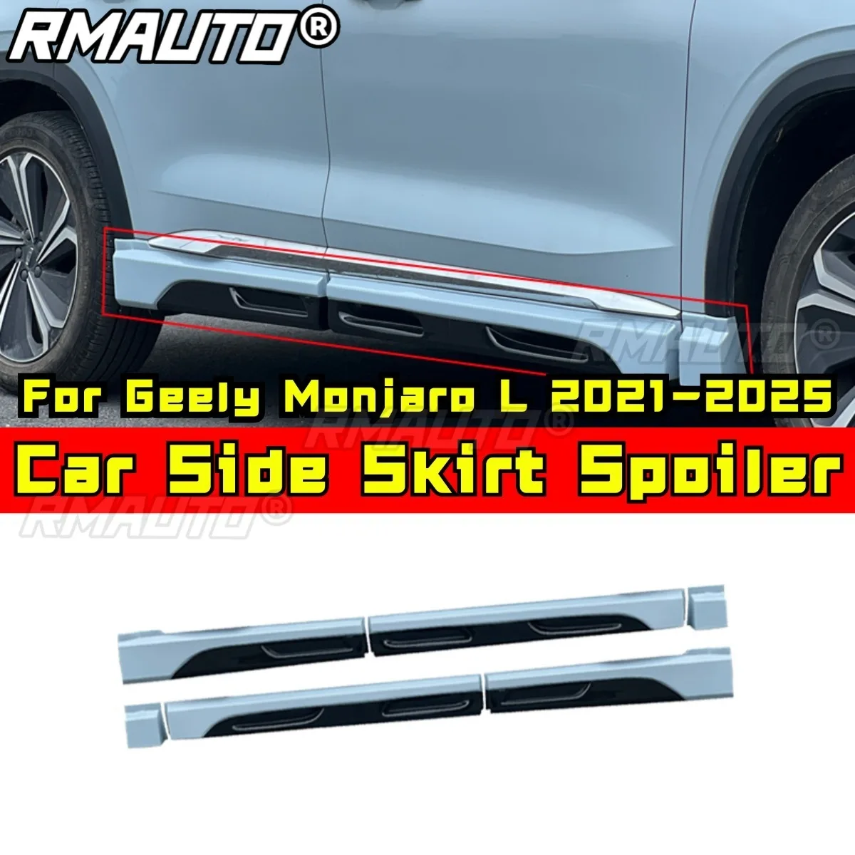 

Car Side Skirt Lip Spoiler Extension Splitter Diffuser Guard Apron Body Kit For Geely Monjaro L 2021-2025 Car Accessories