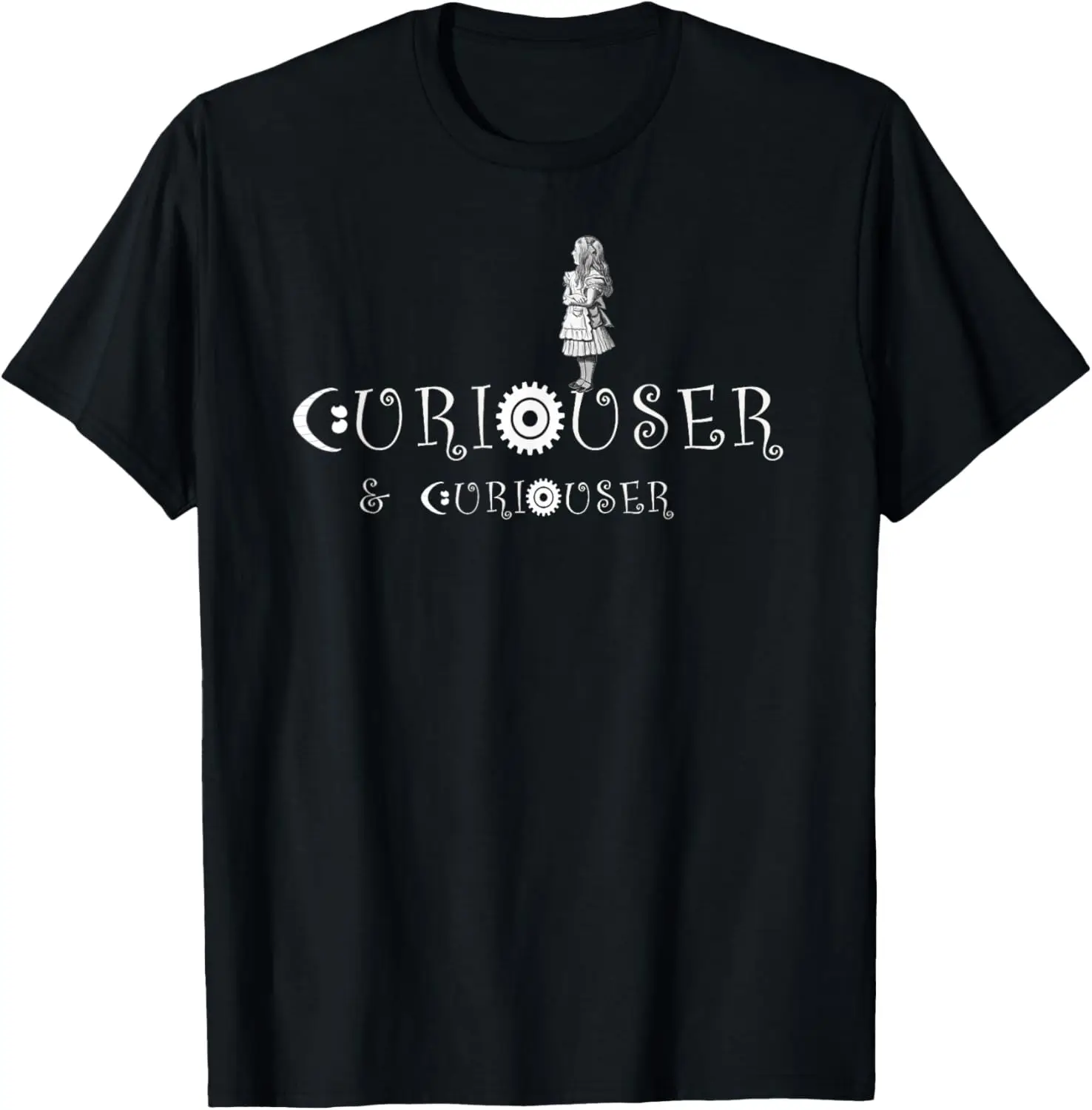 Curiouser & Curiouser - Alice In Wonderland T Shirt Design