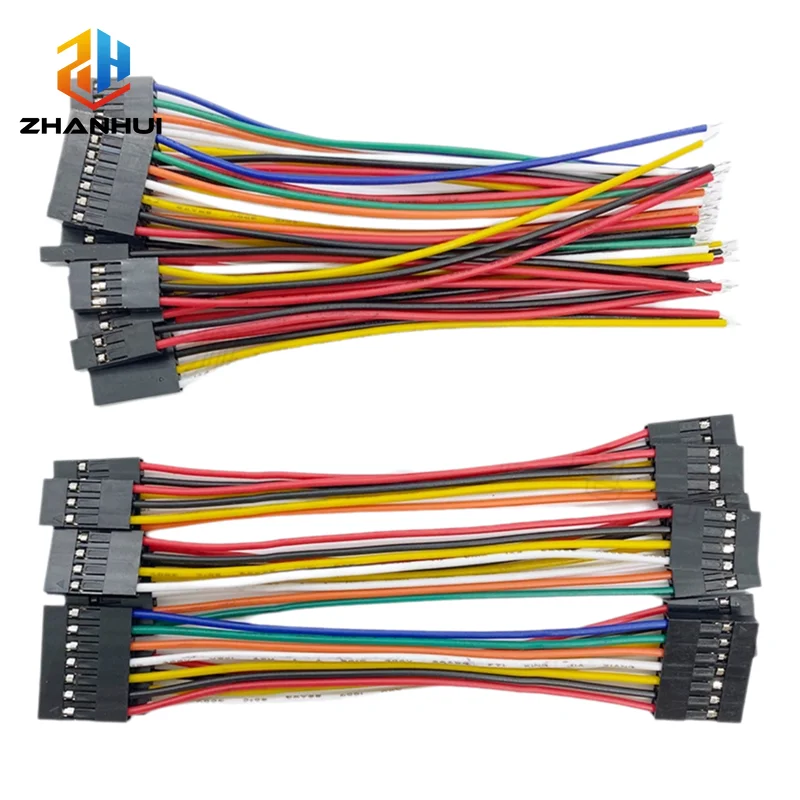 10PCS Dupont 2.54mm Jumper Cable - 10/20/30cm Single/Double Female 2-10Pin Wire for Arduino & PCB Prototyping