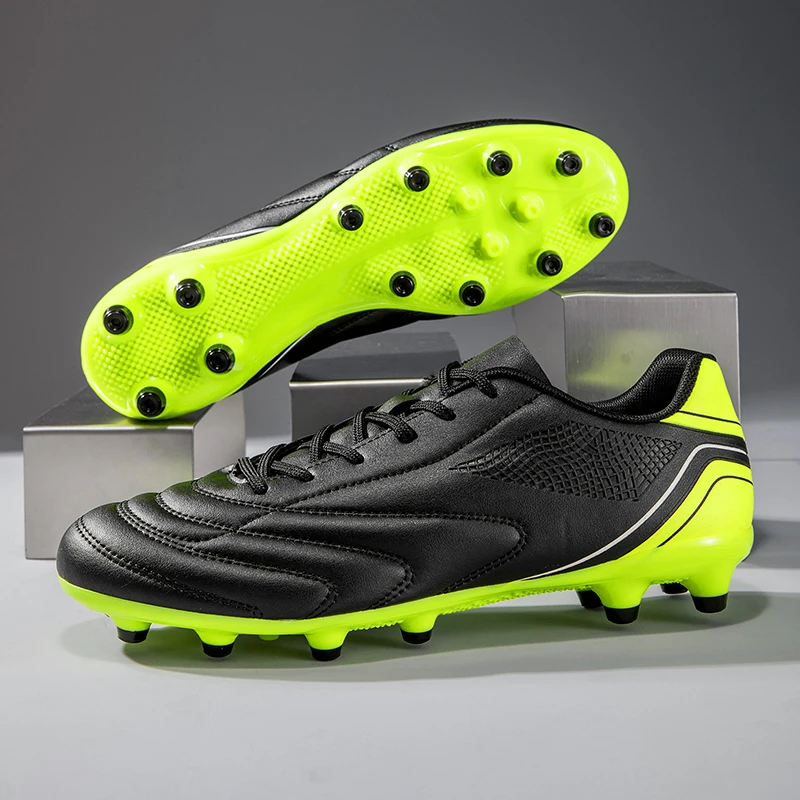 Adult Professional Soccer Shoes Non-Slip Long Spike Football Boots Young Kids High Ankle Cleats Grass Soccer Sneakers ﻿