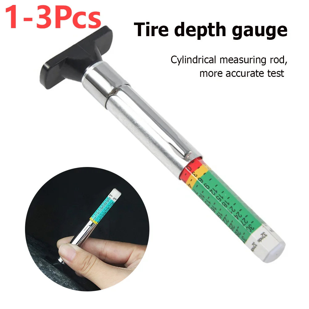 Car Tyre Measuring Pen Universal Tire Tread Pattern Depth Gauge Wear Detection Measuring Tools Caliper Thickness Gauges 0-25mm