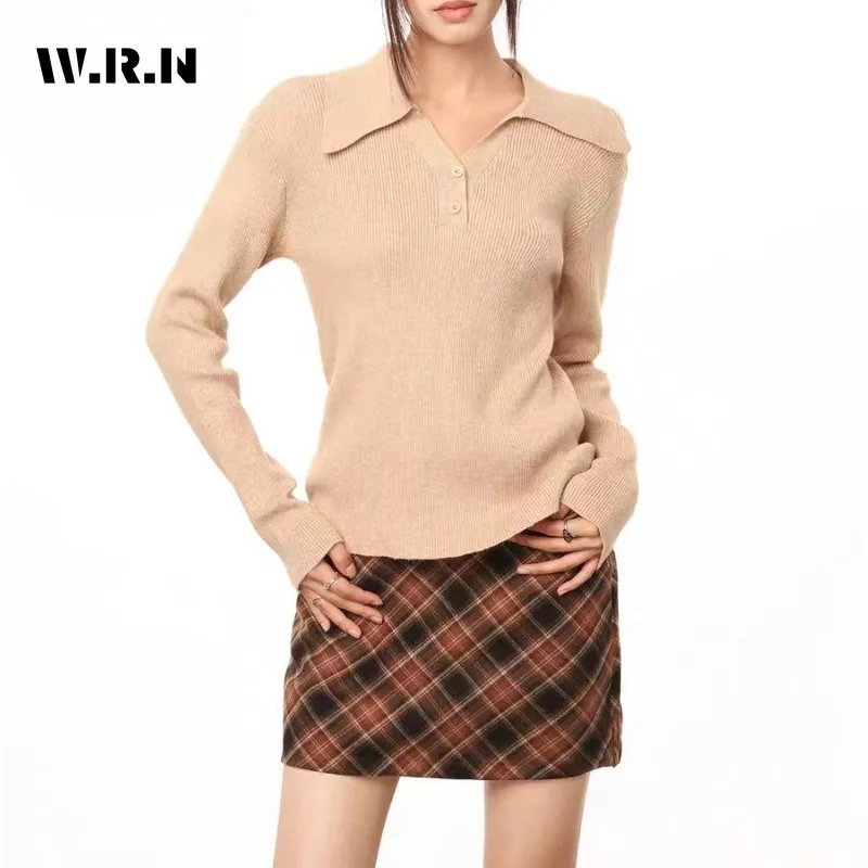 

2024 Spring Casual Solid Color Turn Down Collar Long Sleeve T-Shirts Women Fashion All-Match Office Lady Style Basics Tees Tops