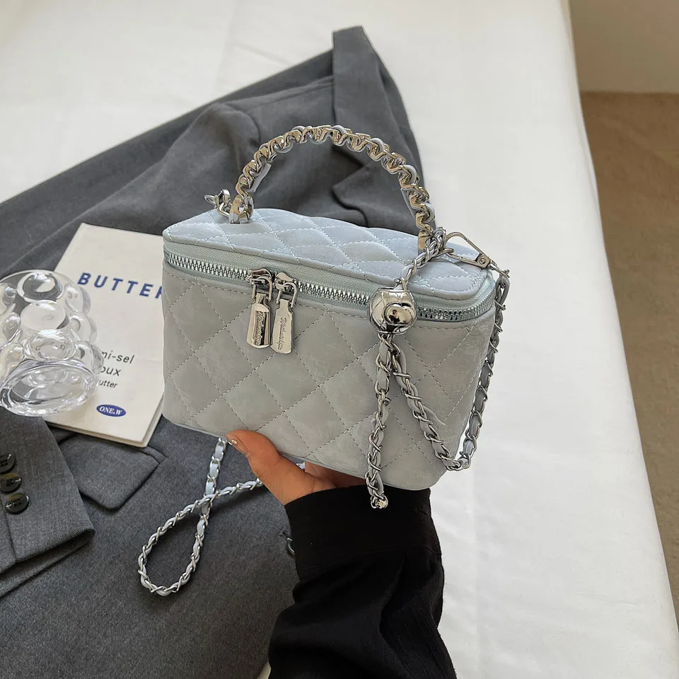 Fashion Chain Square Handbag Women\'s Versatile Mini One Shoulder Bags Ladies Party Crossbody Bag Casual Simple Lipstick Bags