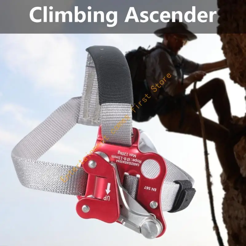 Outdoor Safety Rock Climbing Foot Ascender Riser with Pedal Belt Grasp Rope Gear Anti Fall off Left Right Foot Ascender 55KD