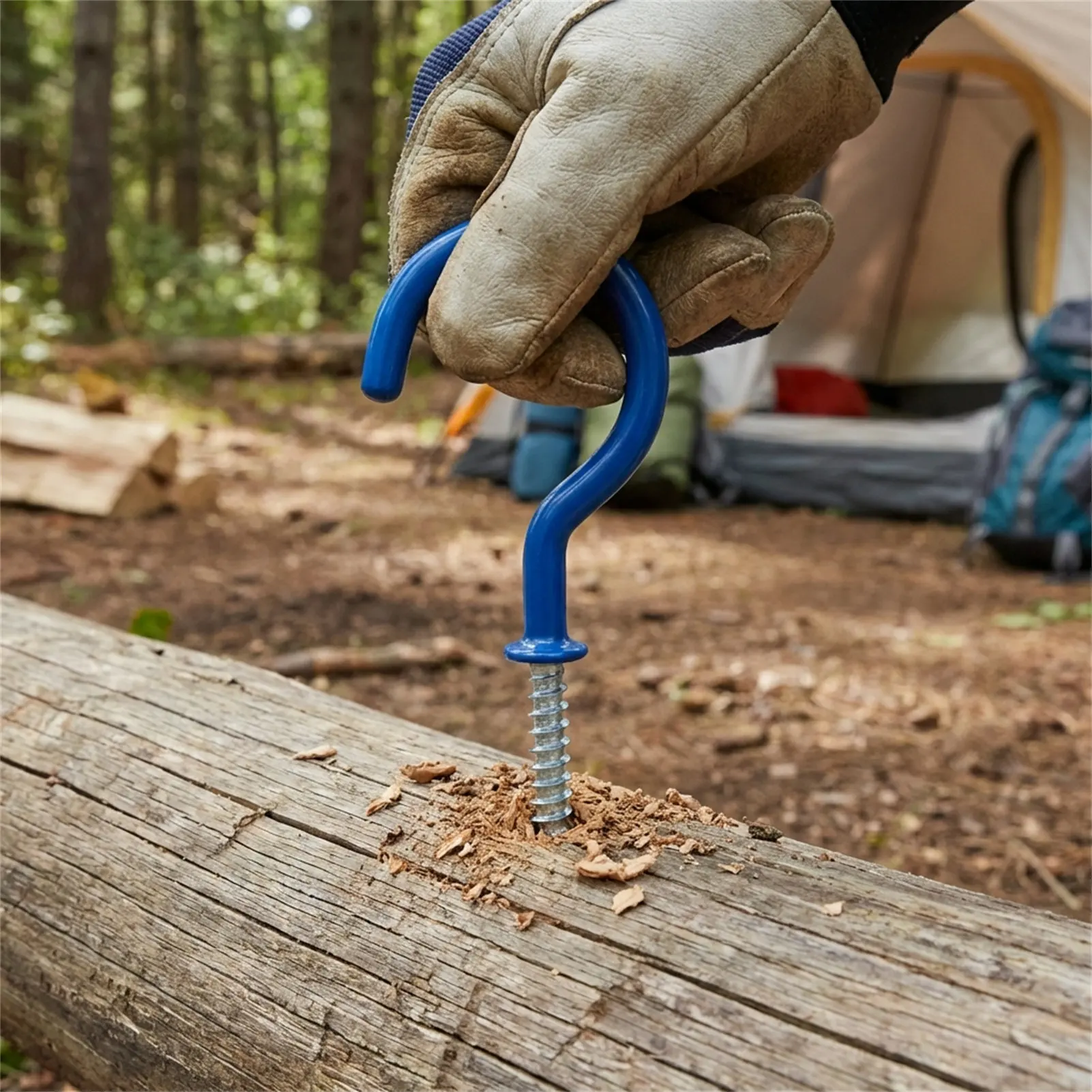 

20pcs Camping Ground Pegs Threaded Question Mark Type Windproof Tent Nail Durable Hard Steel Ground Spike Camping Accessory