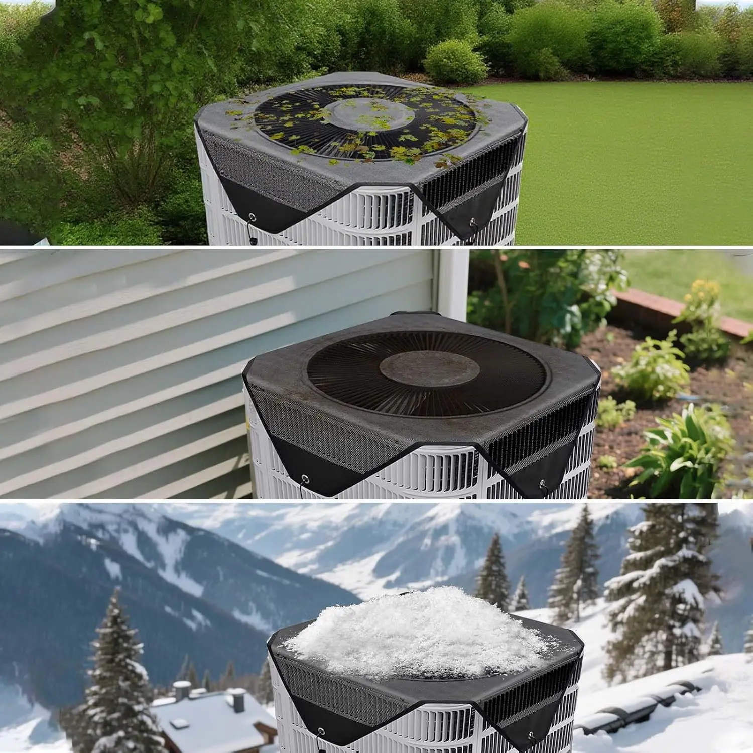 Central Air Conditioner Covers for Outside Unit, Mesh Shade, Breathable Top Universal Mesh Cover Defender for Air Conditioner All Seasons (29'' x 29'') view 8