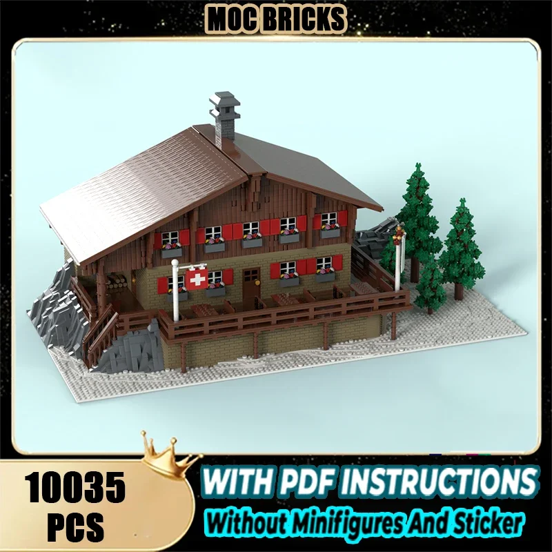

Изысканный новый продукт MOC Building Blocks Ski Lodge Technology Модульная детская игрушка в подарок DIY Сборочный набор!