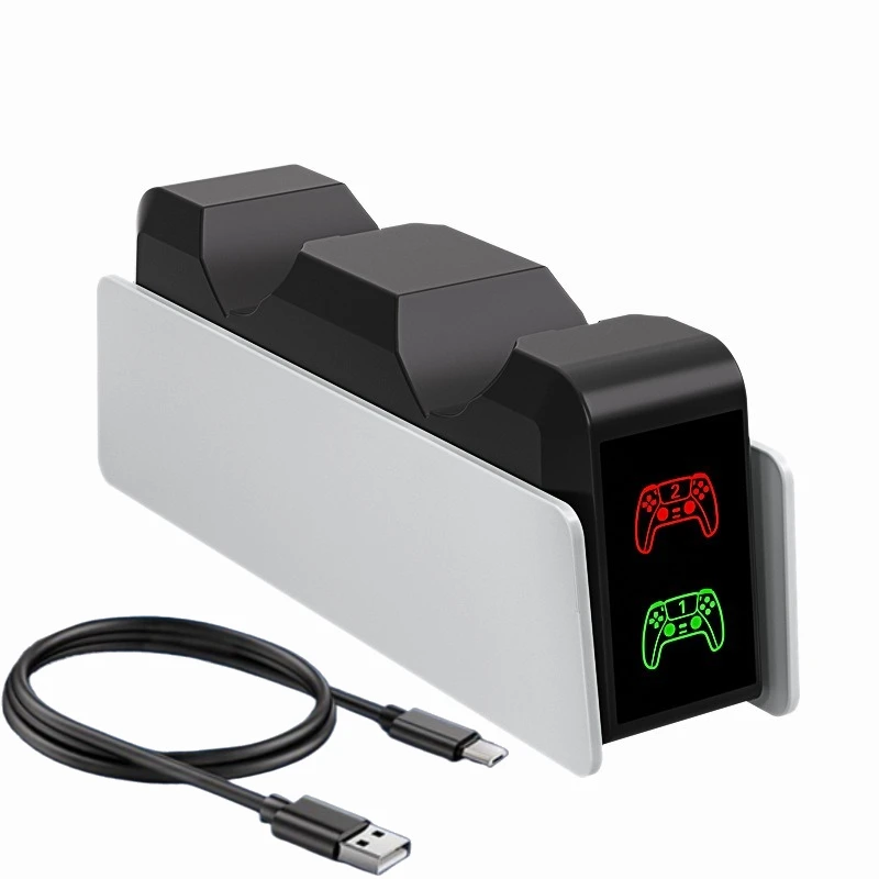 For PlayStation 5 Dual Fast Charger LED Indicator Charging Stand Docking Station for PS5 Gamepad Controller Charging Station