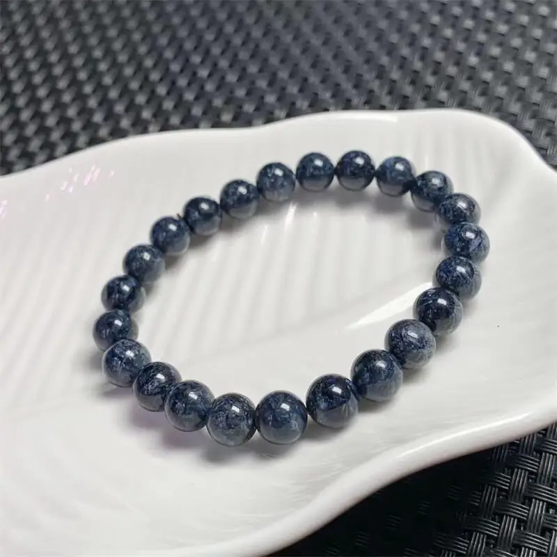 8MM Natural Blue Peter Stone Bracelet Crystal Reiki Healing Fengshui Stone Fashion Cute Jewelry Gift For Women 1PCS