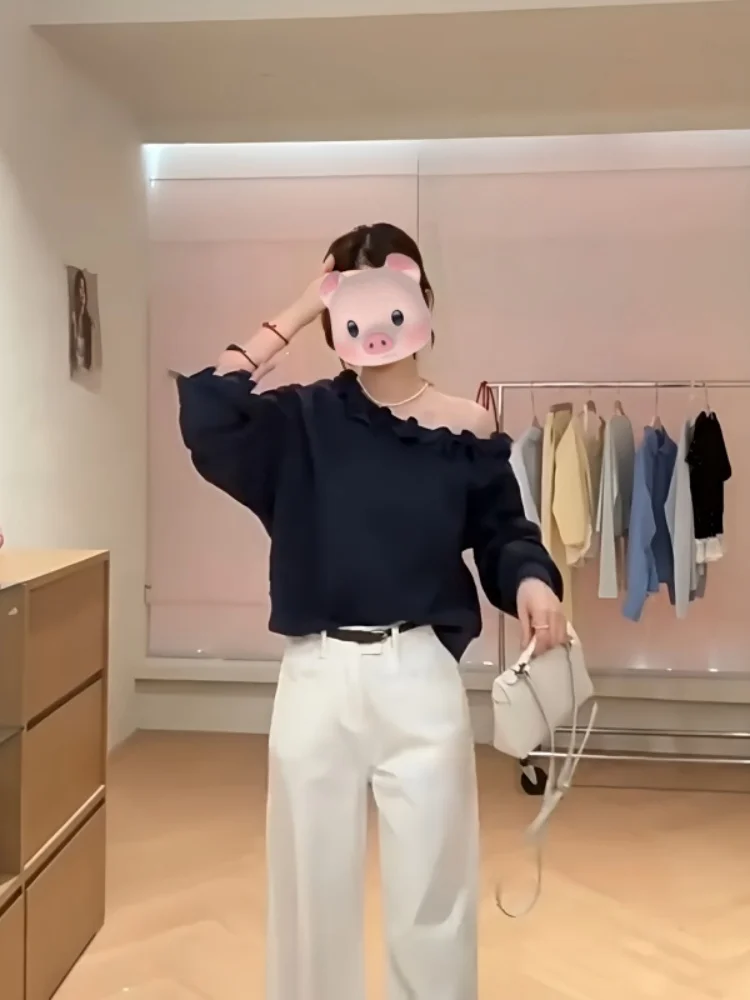 韓国 Sle ルーズフィットパーカー レディース 春の新作 花柄スプライシングデザイン ラウンドネック ロングスリーブ カジュアル 快適トップ