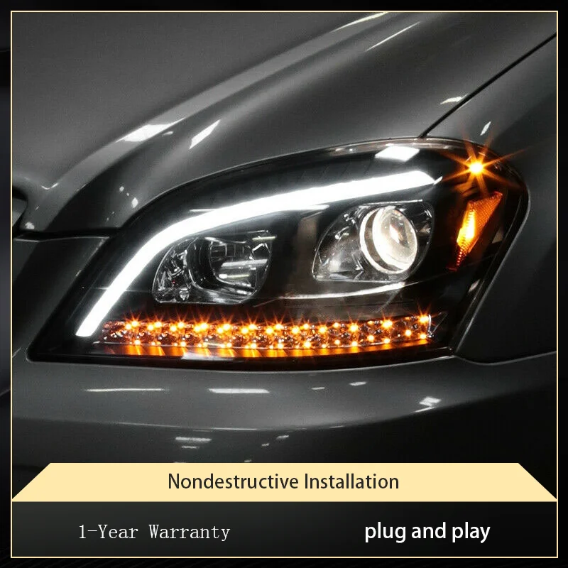 Car Lights For Benz W164 ML350 ML500 2005-2008 Classic Style Headlight Upgrade LED DRL Projector Lens Front Tool Accessories