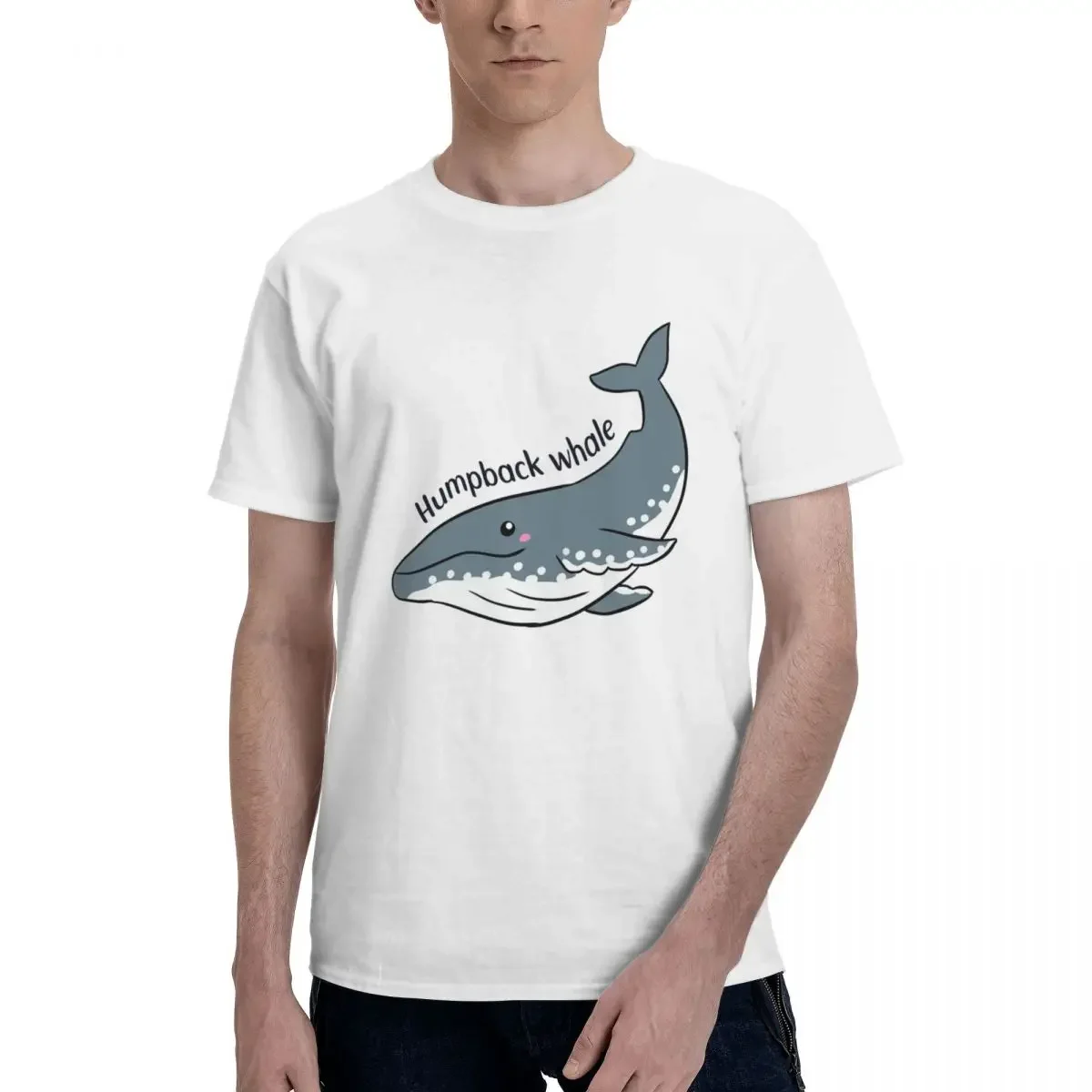 Humpback Whales 100% Cotton T-shirt Male Classic T Shirts Men Round Neck Short Sleeve S-6XL