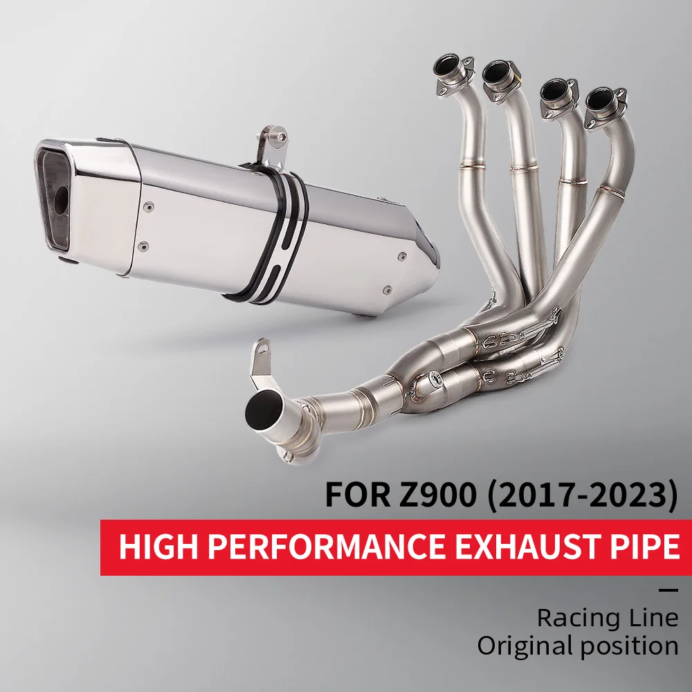 Motorcycle Full Systems Exhaust for Kawasaki Z900 2017-2023 Real Pipe Connect Header Link Pipe Performance Upgrade