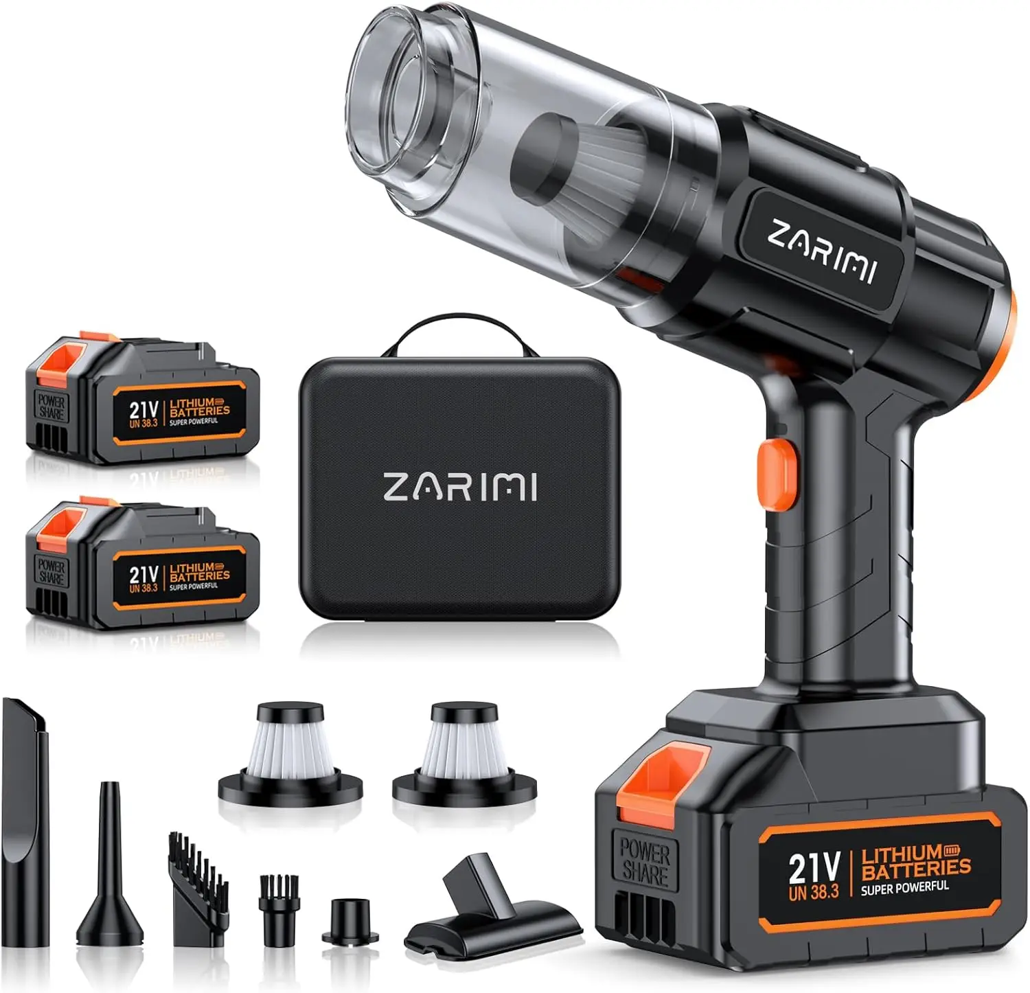 

Car Vacuum Portable Cordless, 50000Pa High Power Rechargeable Dust Buster with 2 Batteries & Charger, 6-in-1 Handheld Vacuum